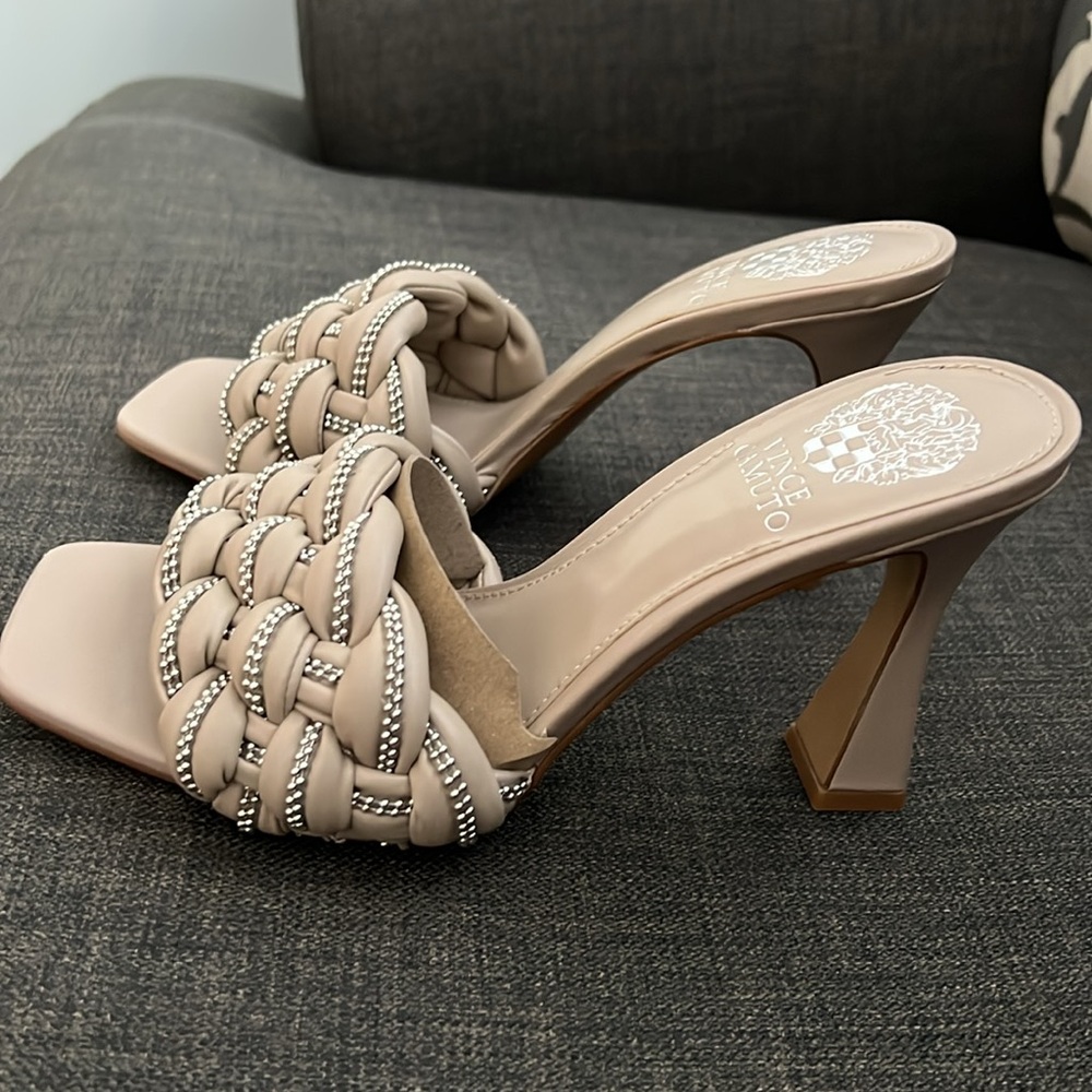 Vince Camuto Taupe Braided Women's Heels - Picture 4 of 4